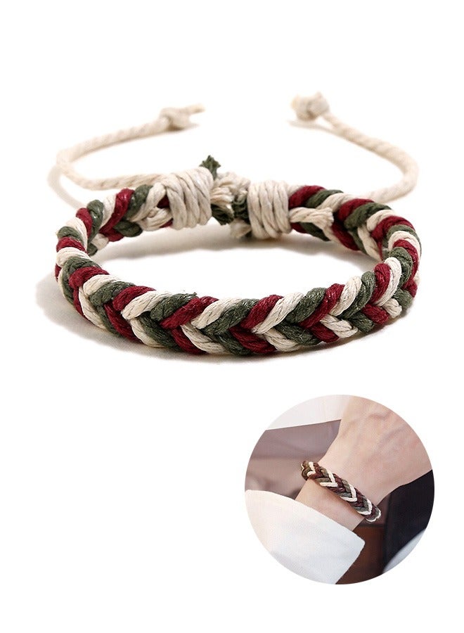 سوار بوهيمي من خيوط القطن المضفرة للنساء والرجال، سوار معصم قابل للتعديل، مجوهرات يدوية الصنع بتصميم بسيط للارتداء اليومي - Image 1