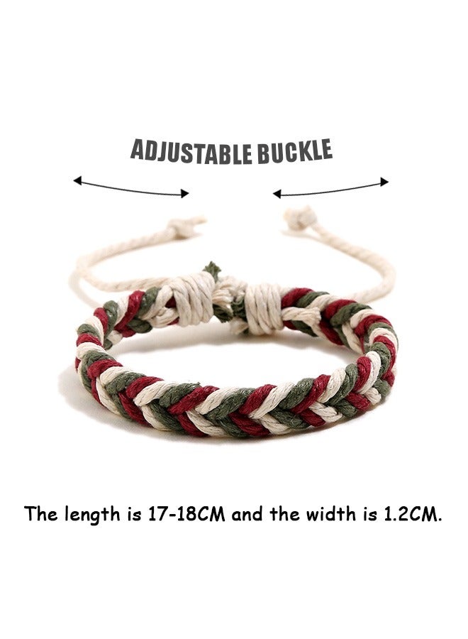 سوار بوهيمي من خيوط القطن المضفرة للنساء والرجال، سوار معصم قابل للتعديل، مجوهرات يدوية الصنع بتصميم بسيط للارتداء اليومي - Image 2