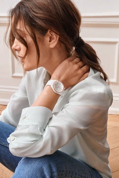 Tchibo Women 174105 Ceramic Analog Watch, 40 mm, White  - Image 3
