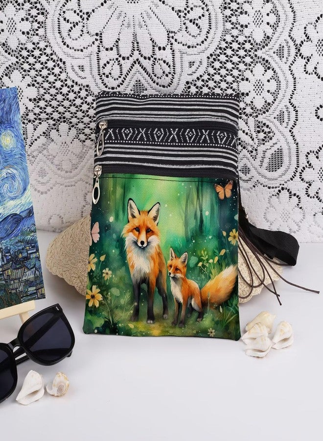 XiaoGalaee Forest Fox Print Messenger Bag Adjustable Strap for Adult Teens Sisters Crossbody Bag Birthday Holiday Gift Idea​​ for Fox Lovers Outdoor Travel Crossbody Purse - Image 3