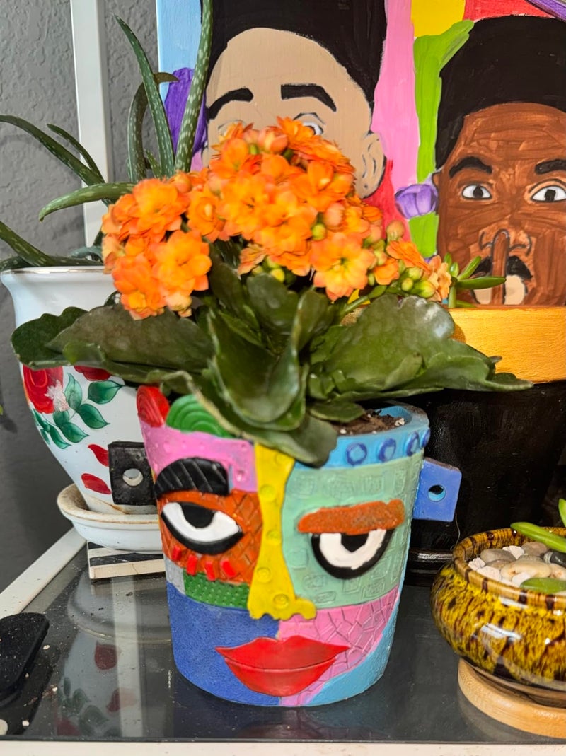 Coniuty Abstract Face Plant Pot, Picasso Head Planter for Indoor Plants, Funny Face Flower Pot, Colorful Succulents Vase for Outdoor Garden and Home Decor (No Drainhole, Drillable) - Image 4
