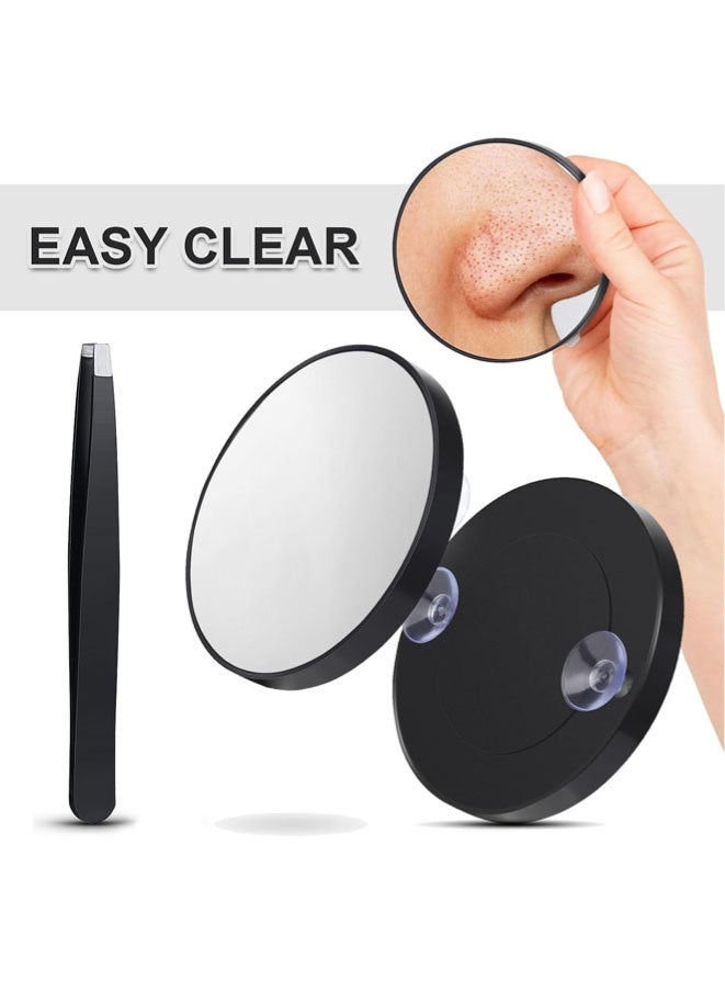 FASHION MANIA 30X Magnifying Mirror, Small Round Frameless Black Mirror with Suction Cup, 8.8 x 8.8 cm, Wall Mount, Modern Bathroom Makeup Grooming - Image 5