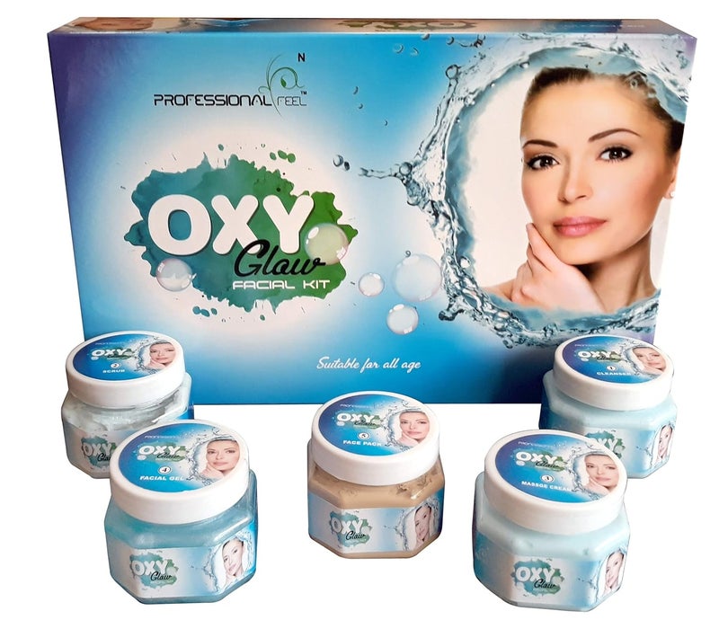 professional feel Oxy Glow facial kit for women men all type skin solution set of 5 500 gm - Image 2