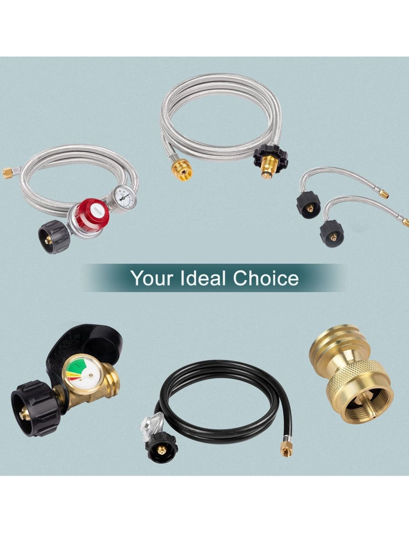SYOSI Natural Gas Quick Connect Fittings, 3/8 Inch Natural, and Propane Gas Hose Plug Set, 100% Solid Brass  - Image 4