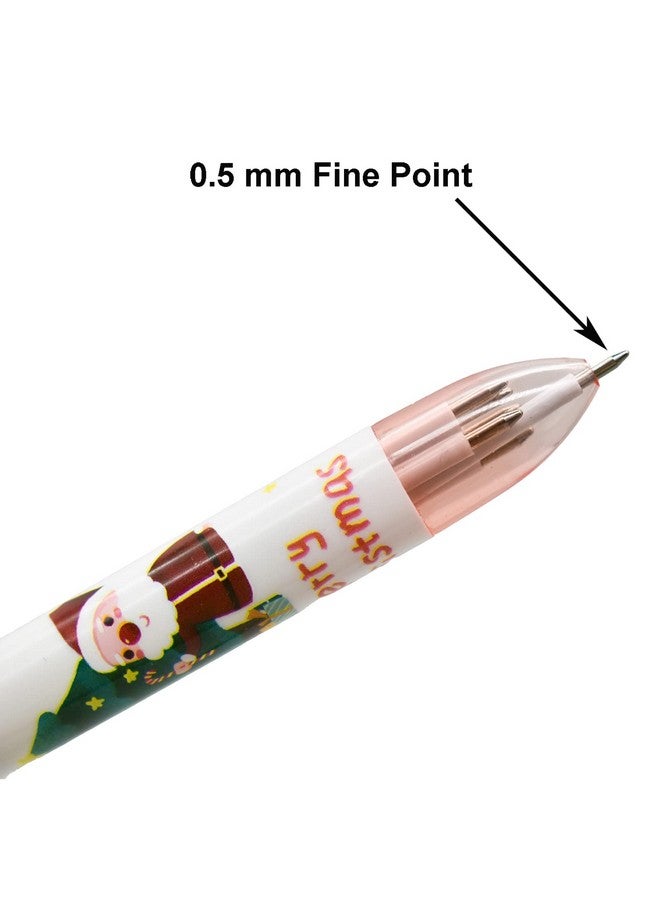 مايداهوي قلم حبر جاف متعدد الألوان من مايداهوي، 12 قطعة، 6 في 1، قلم طباعة قابل للسحب، رجل ثلج، رنة، شجرة عيد الميلاد، سانتا كلوز لحفلات عيد الميلاد، المدرسة، المكتب - Image 4