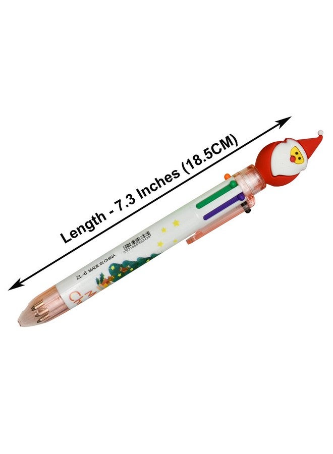 مايداهوي قلم حبر جاف متعدد الألوان من مايداهوي، 12 قطعة، 6 في 1، قلم طباعة قابل للسحب، رجل ثلج، رنة، شجرة عيد الميلاد، سانتا كلوز لحفلات عيد الميلاد، المدرسة، المكتب - Image 2