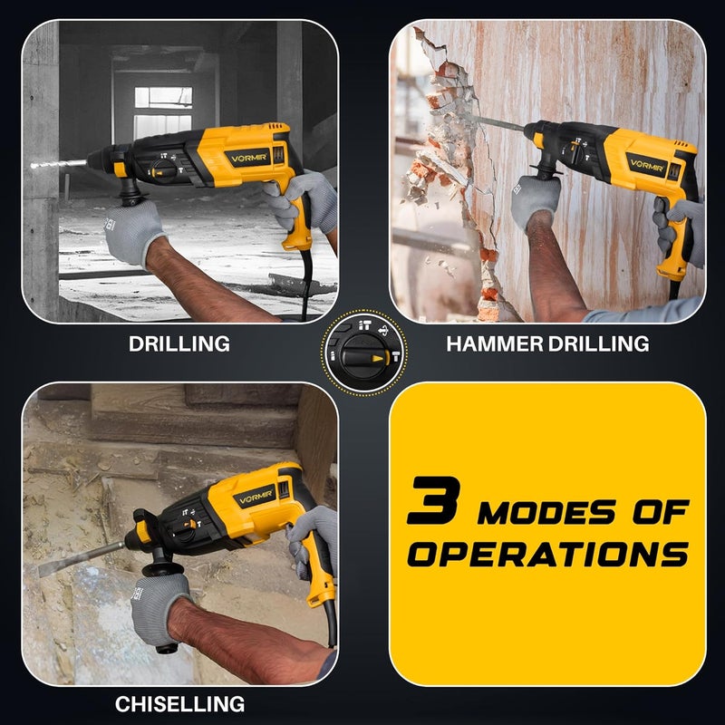 IBELL TOOLS iBELL-VORMIR Rotary Hammer Drill Machine VR26-26, SDS Chuck,780W,900RPM,26MM - Image 3