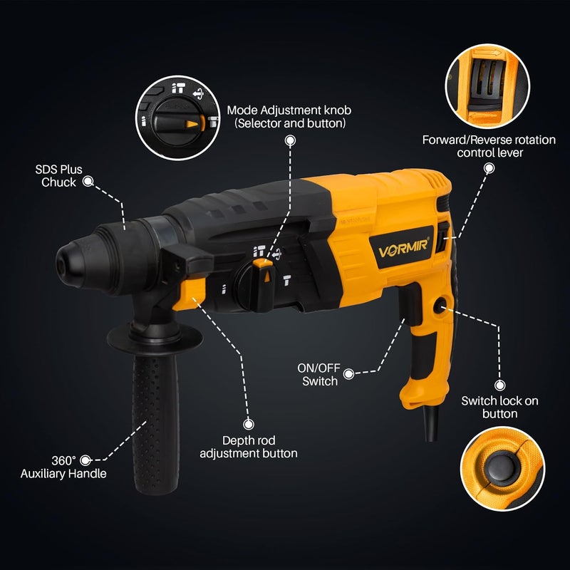 IBELL TOOLS iBELL-VORMIR Rotary Hammer Drill Machine VR26-26, SDS Chuck,780W,900RPM,26MM - Image 2