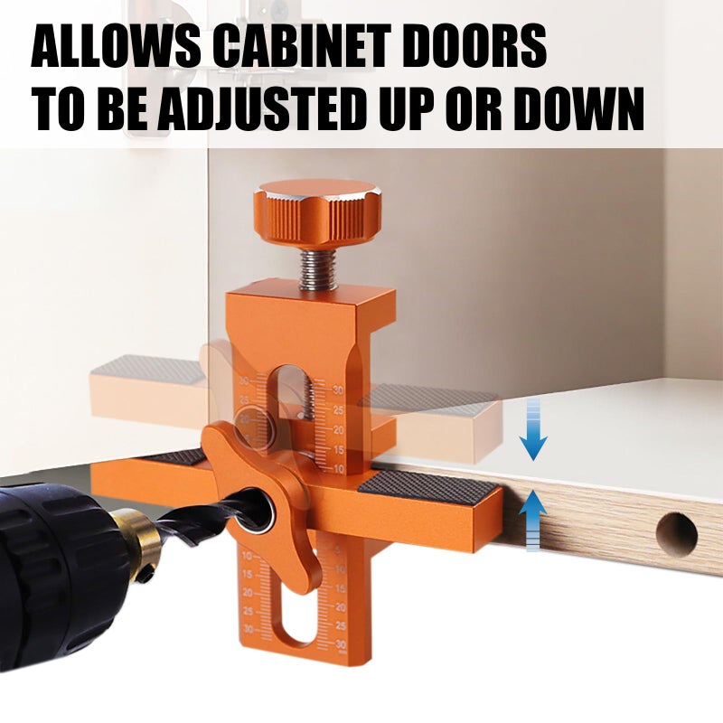 JCFANTS Cabinet Door Positioning Tool, Adjustable Cabinet Door Installation Positioner, Aluminum Cabinet Door Mounting Jig for Installing Frameless Cabinets for Face Frame - Image 5
