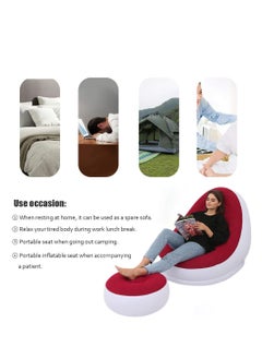 XiuWoo 2 Pack Foldable Portable Inflatable Bean Bag Chair, Lazy Sofa, Inflatable Couch, Inflatable Sofa, Inflatable Seat, Air Furniture Set with Footrest, Air Pump for Indoor, outdoor  - Image 4
