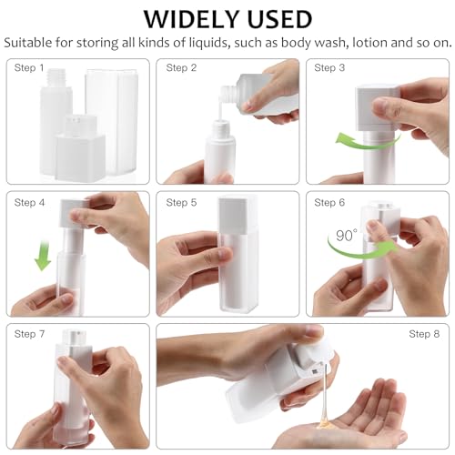 minkissy 3pcs Empty Airless Lotion Cream Pump Plastic Container Cosmetic Bottle Dispenser Travel Refillable Containers 30ml For Cosmetic Makeup Cream Lotion Travel Toiletries - Image 2