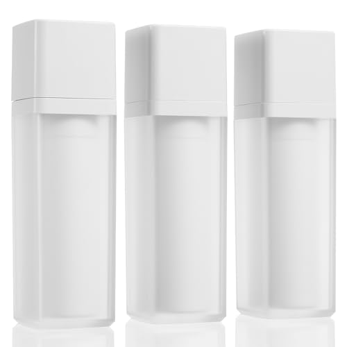 minkissy 3pcs Empty Airless Lotion Cream Pump Plastic Container Cosmetic Bottle Dispenser Travel Refillable Containers 30ml For Cosmetic Makeup Cream Lotion Travel Toiletries - Image 1