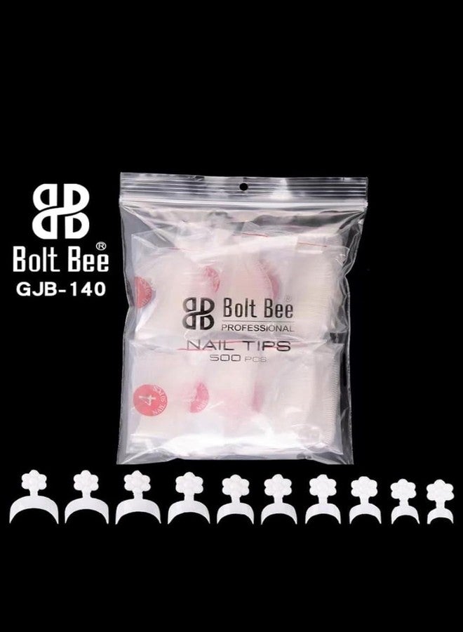 Brille Bee False Nails - Artificial Clear DIY Toe Nails for Nail Art, Includes Storage Box" (French Short Natural, 1) - Image 1