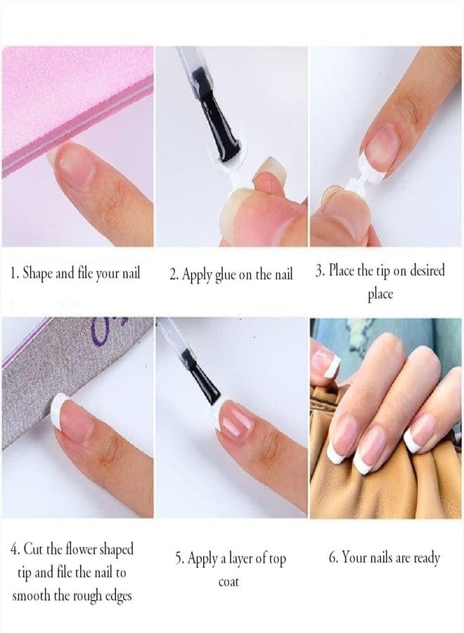 Brille Bee False Nails - Artificial Clear DIY Toe Nails for Nail Art, Includes Storage Box" (French Short Natural, 1) - Image 3