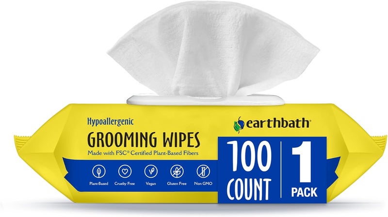 earthbath Dog Grooming Wipes - Dog Wipes for Paws and Butt, Pet Wipes for Dogs & Cats, Helps Itchy & Dry Skin -Fragrance Free, 100 Count (1 Pack) Temp fluctuation resistant crafted quality - Image 1