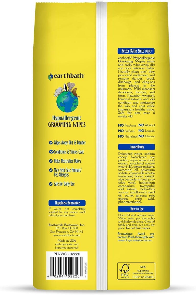 earthbath Dog Grooming Wipes - Dog Wipes for Paws and Butt, Pet Wipes for Dogs & Cats, Helps Itchy & Dry Skin -Fragrance Free, 100 Count (1 Pack) Temp fluctuation resistant crafted quality - Image 2