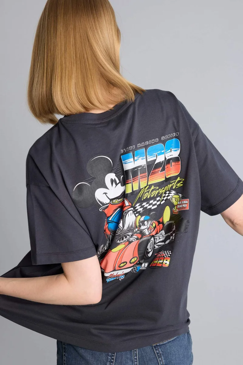 DeFacto Disney Mickey &amp; Minnie Printed Oversize T-Shirt