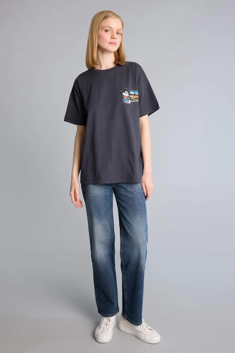 DeFacto Disney Mickey &amp; Minnie Printed Oversize T-Shirt