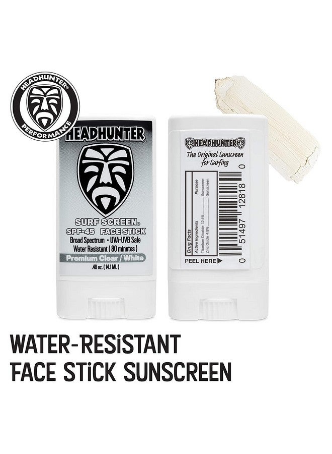 Headhunter Sunscreen Face Stick SPF 45, Waterproof Surf Sunblock for Waterman, Water-Resistant Facial Sunscreen for Ultra-Sport Protection and Solar Defense (80 min), Clear White (2 pack) - Image 2