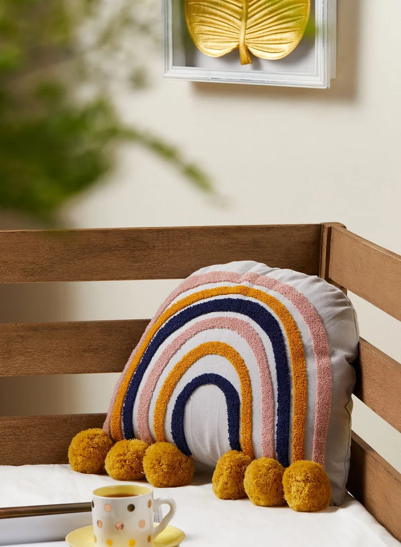 Pink Cactus Rainbow Shaped Cushion With Insert