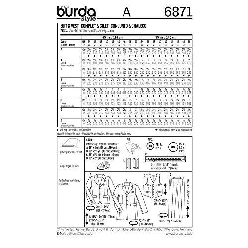 Burda Style 6871 Steampunk Men's Suit and Vest Sewing Pattern Sizes 34-50 - Image 2