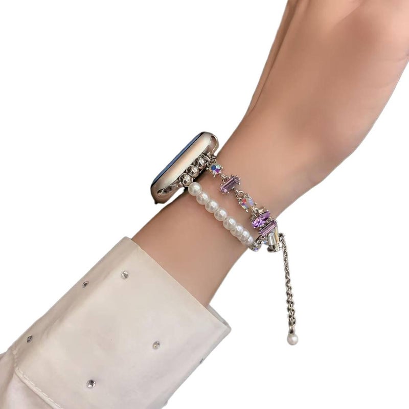 AD Purple Resin Bracelet Strap Smartwatch Band Compatible with Apple Watch / SE with Adjustable Fit Replacement Strap for Daily Wear - Image 5