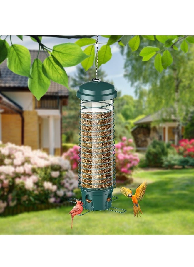 Generic Squirrel-Proof Outdoor Bird Feeder - Metal Hanging Seed Feeder for Bluebirds, Cardinals, Finches, Sparrows, and Blue Jays - 4 Chew-Proof Ports for Wild Birds  - Image 4
