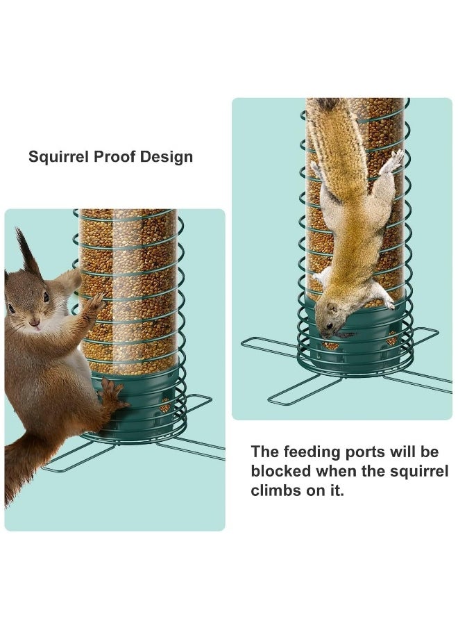 Generic Squirrel-Proof Outdoor Bird Feeder - Metal Hanging Seed Feeder for Bluebirds, Cardinals, Finches, Sparrows, and Blue Jays - 4 Chew-Proof Ports for Wild Birds  - Image 2