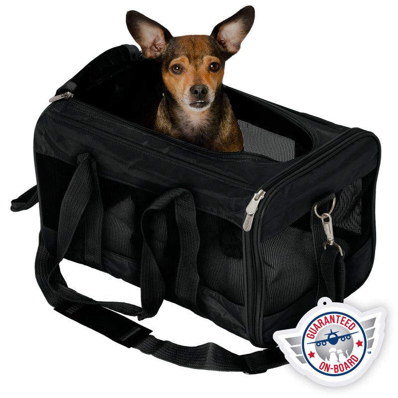 Sherpa Original Deluxe Travel Pet Carrier, Airline Approved & Guaranteed On Board - Black, Medium - Image 1