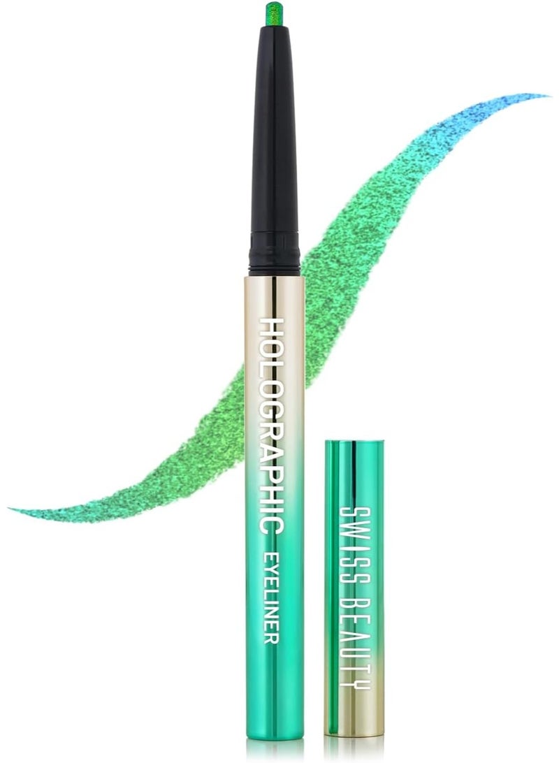 Swiss Beauty Holographic Shimmery Eyeliner | Waterproof, Smudge proof, Long lasting eyeliner with easy application | Shade- Coloured Earth, 0.2g - Image 1