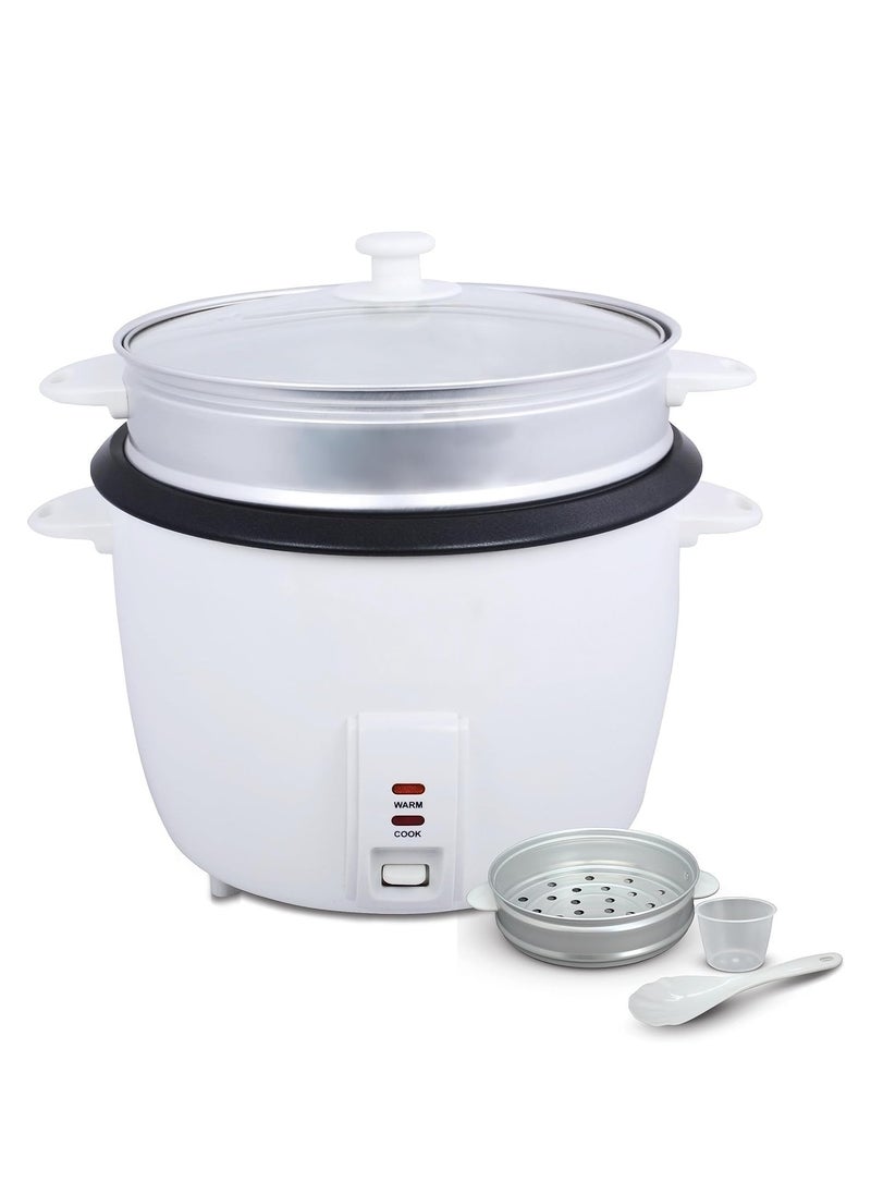 Generic Rice Cooker, 1000W Power, 2.8L, Removable Non-Stick Bowl & Steaming Tray with Water Level Indicator, Glass Lid & Cool Touch for Healthy Meals, Easy to Use  - Image 1