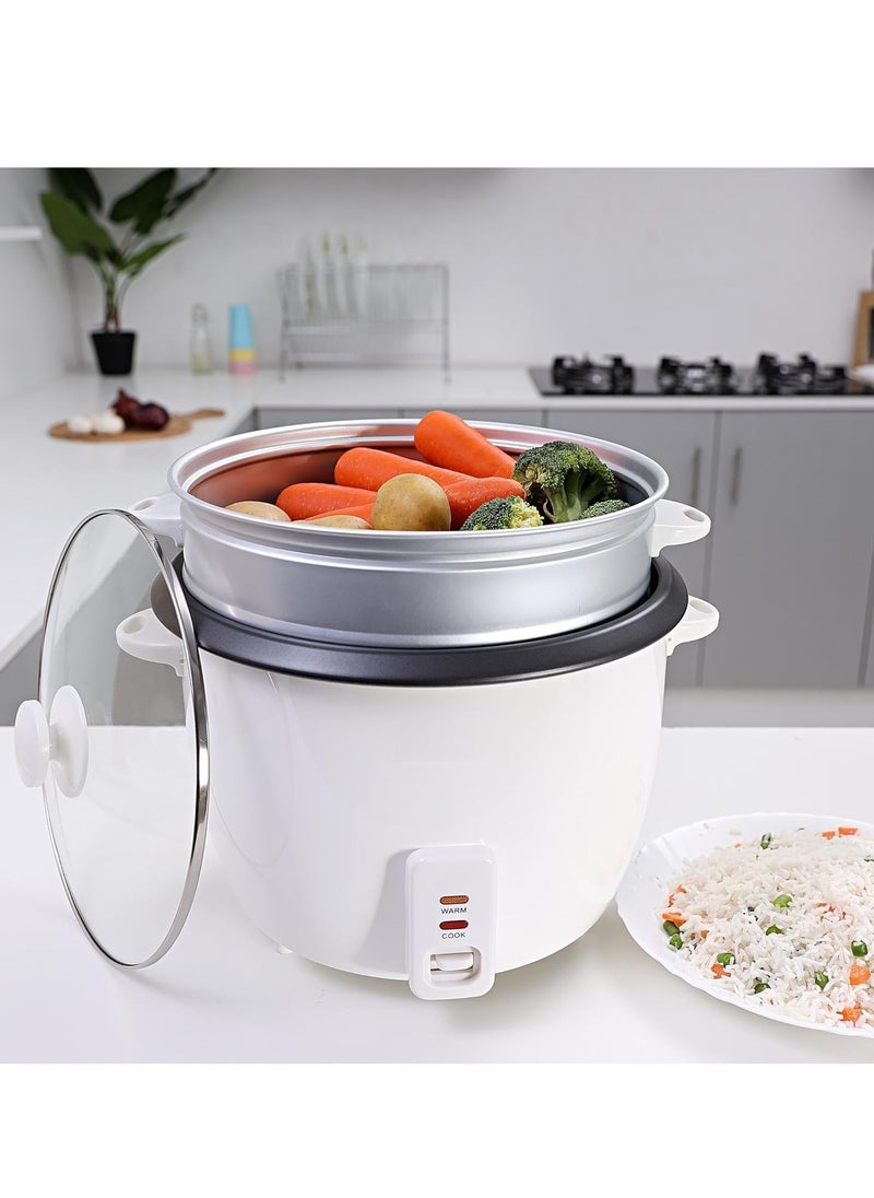 Generic Rice Cooker, 1000W Power, 2.8L, Removable Non-Stick Bowl & Steaming Tray with Water Level Indicator, Glass Lid & Cool Touch for Healthy Meals, Easy to Use  - Image 3