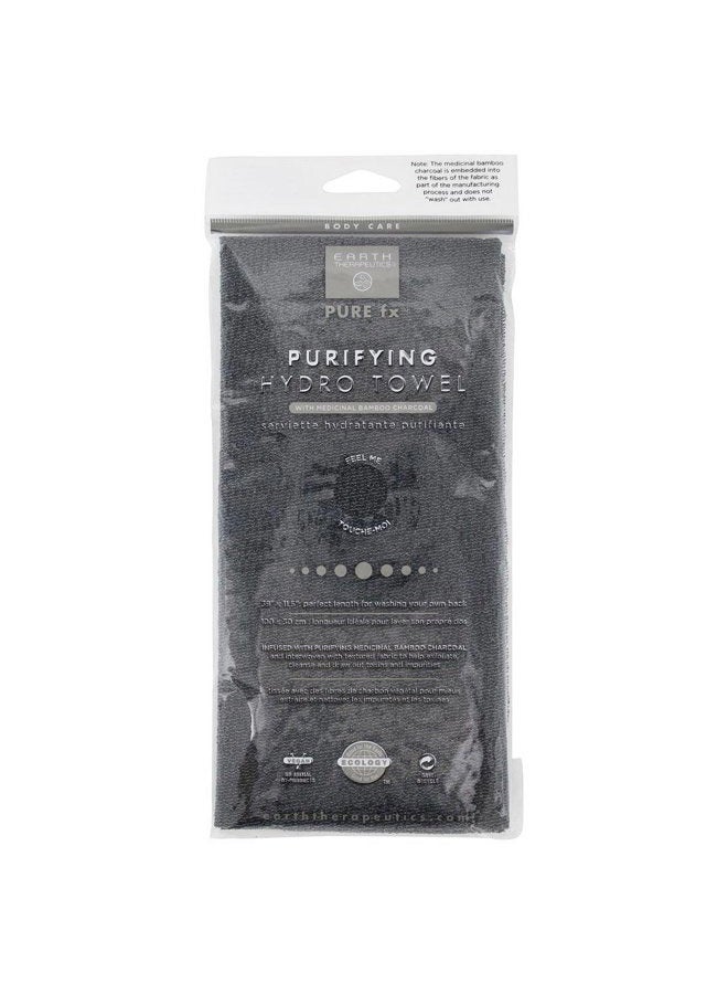 Earth Therapeutics Purifying Exfoliating Hydro Towel - Black with Charcoal