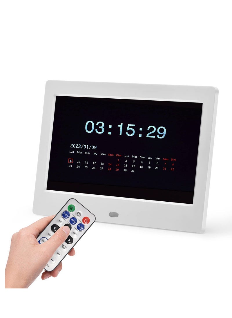 Generic - 7'' HD Digital Alarm Clock with Custom Alarms, Calendar, and Digital Photo Frame - Large Display for Day and Date, Perfect for Home or Office Use. - Image 1