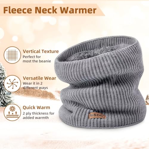 MSDC Winter Neck Gaiters for Men 3 Pack,Neck Warmer Men Women with Thermal Thick Warm Fleece Lined Cold Weather,Mens Scarf Winter Ski Face Mask Cover Windproof Scarves（Black,Navy，Grey） - Image 2