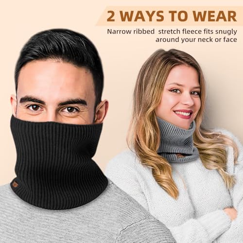 MSDC Winter Neck Gaiters for Men 3 Pack,Neck Warmer Men Women with Thermal Thick Warm Fleece Lined Cold Weather,Mens Scarf Winter Ski Face Mask Cover Windproof Scarves（Black,Navy，Grey） - Image 4