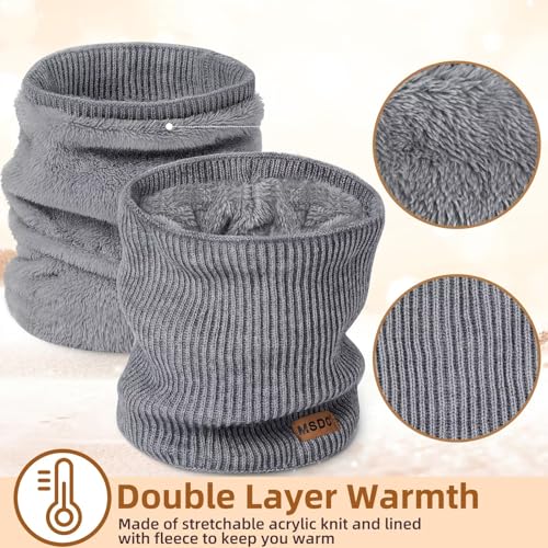 MSDC Winter Neck Gaiters for Men 3 Pack,Neck Warmer Men Women with Thermal Thick Warm Fleece Lined Cold Weather,Mens Scarf Winter Ski Face Mask Cover Windproof Scarves（Black,Navy，Grey） - Image 3