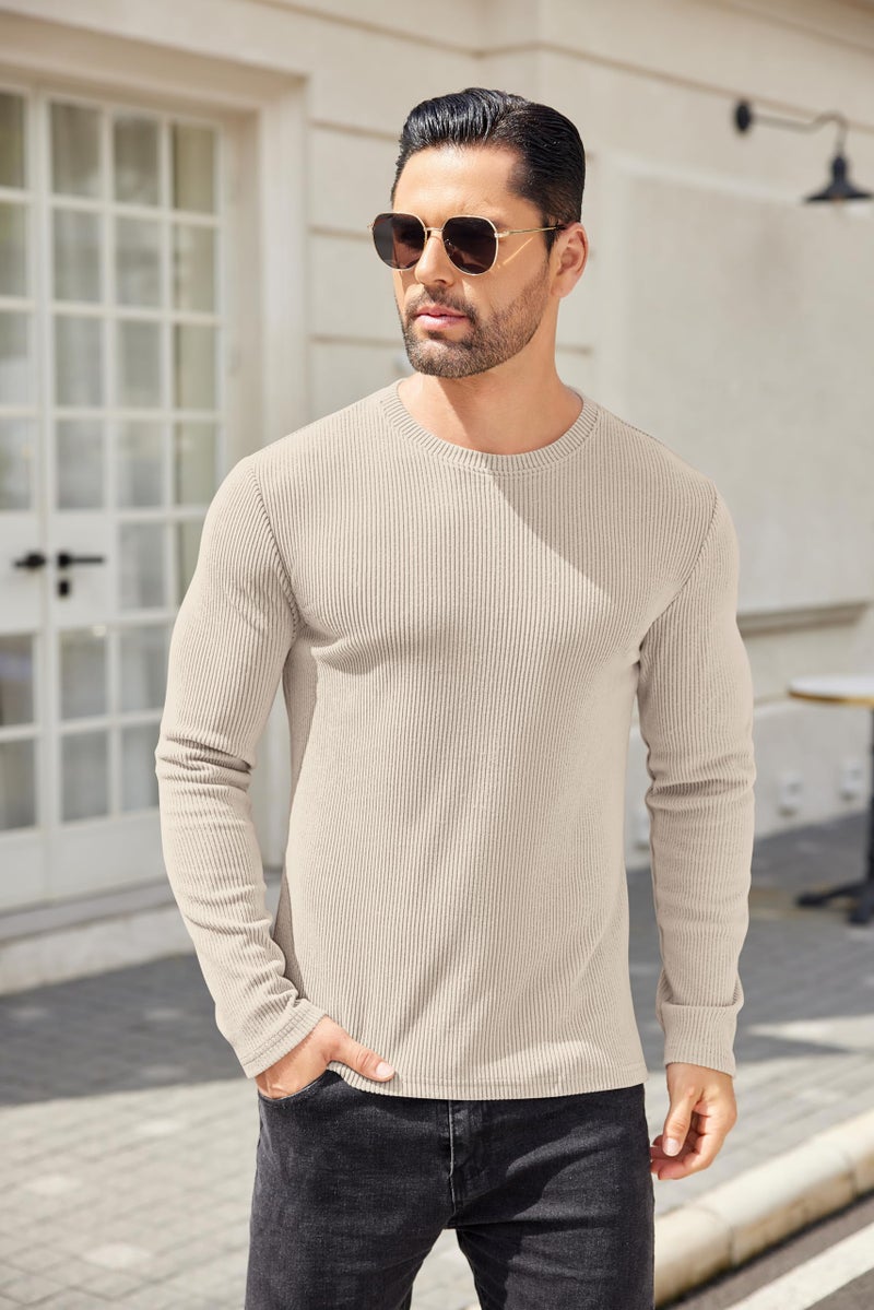 COOFANDY Thermal Shirts for Men Long Sleeve Shirts Casual Lightweight Pullover Sweaters Slim Fit Crewneck Sweatshirt Base Layer Fall Shirts - Image 3