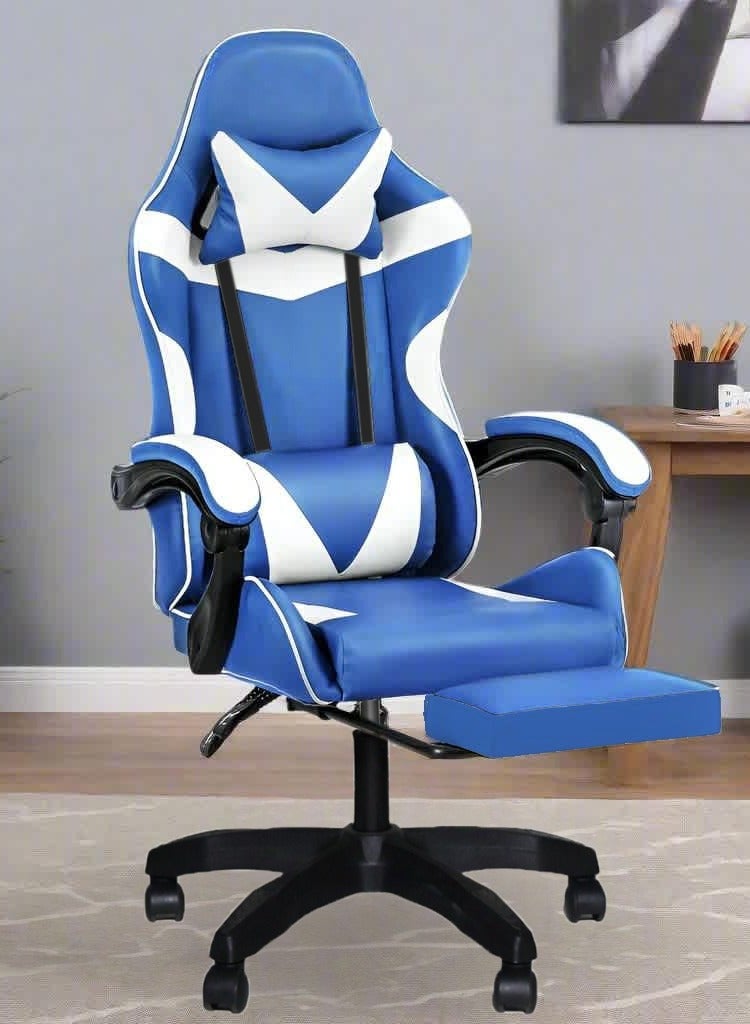 Ergonomic Gaming Chair with Footrest – Reclining High-Back Chair with Lumbar Support, Adjustable Armrests, and PU Leather for PC Gaming & Office  - Image 1