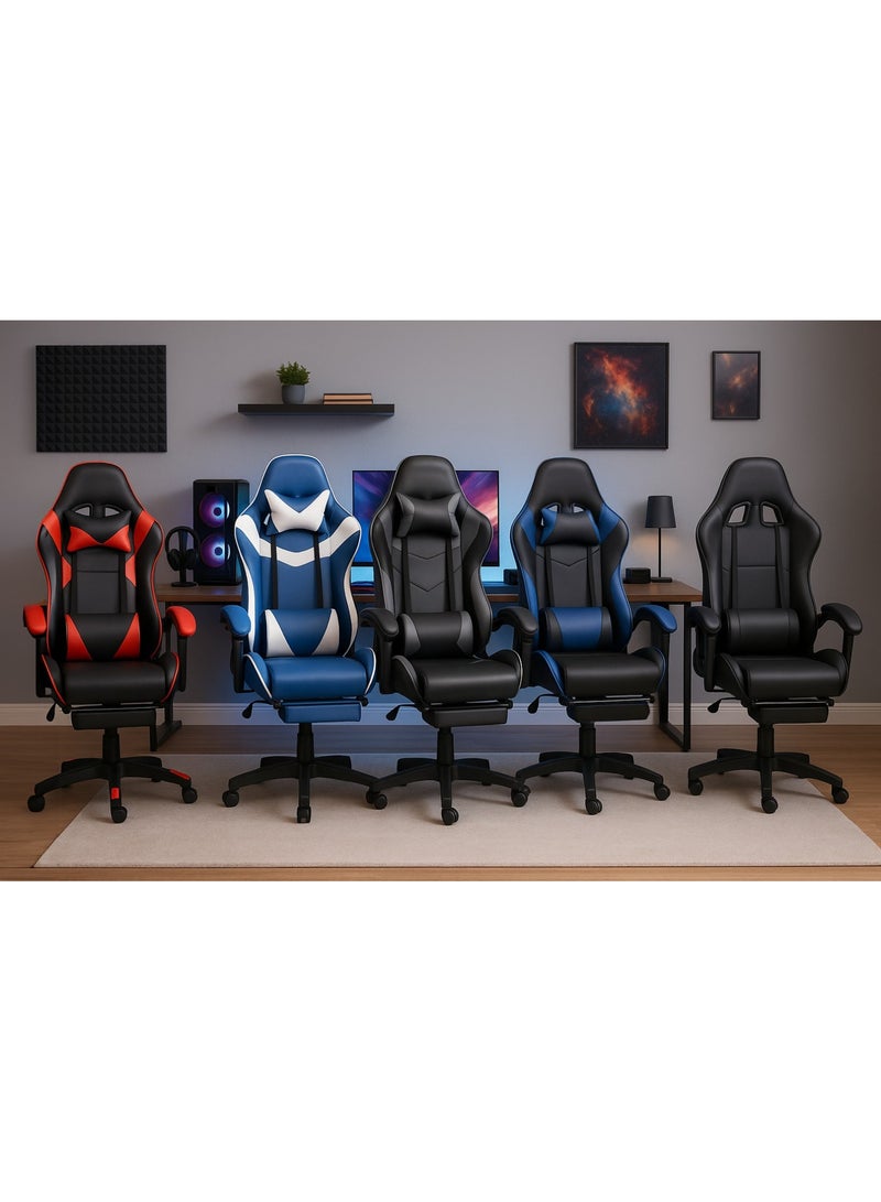 Ergonomic Gaming Chair with Footrest – Reclining High-Back Chair with Lumbar Support, Adjustable Armrests, and PU Leather for PC Gaming & Office  - Image 5