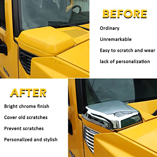 USSKYBOY Side Air Intake Hood Vent Cover Chrome Bezel Exterior Accessories Compatible with Hummer H2 2003-2009 - Image 4