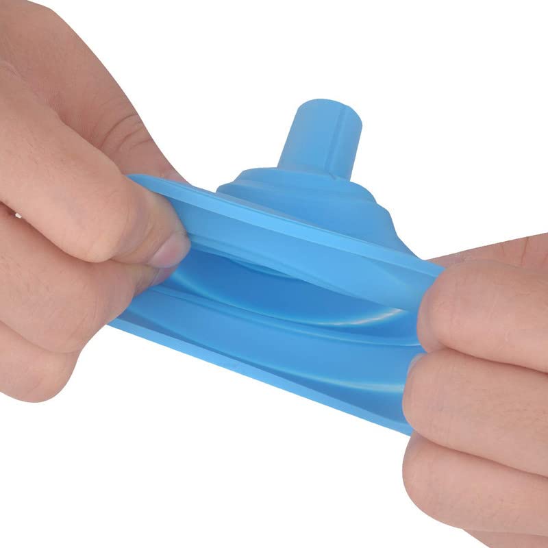 JAYNA NEWMARK 2 Pack Silicone Collapsible Funnel Foldable Kitchen Funnels Hopper for Water Bottle Liquid Powder Transfer - Image 2