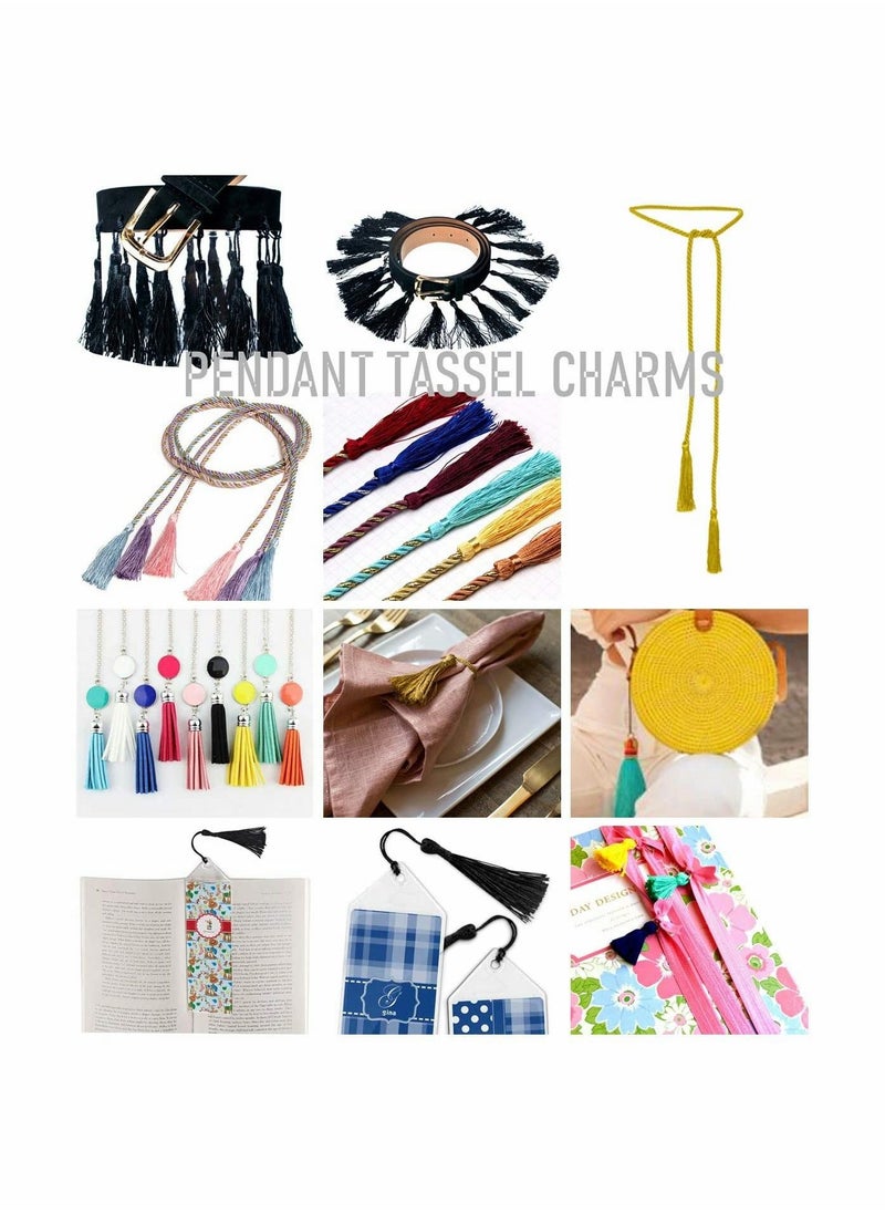 Excefore Tassels Mini Silky Handmade Soft Flossy Bookmark Tassels with Cord Loop for Keychain Earring Jewelry Making, Souvenir, Graduation, Clothing Sewing, Gift Tag DIY Craft, 20PCS (Gold)  - Image 3