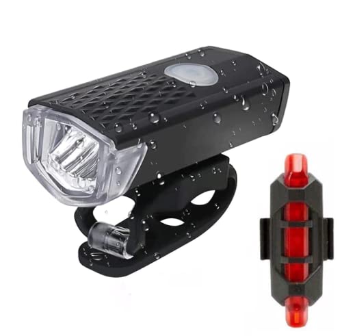 Linist USB Rechargeable Bicycle Light Set Front Light with Taillight 3 Modes Bicycle Light - Image 1