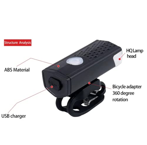 Linist USB Rechargeable Bicycle Light Set Front Light with Taillight 3 Modes Bicycle Light - Image 3