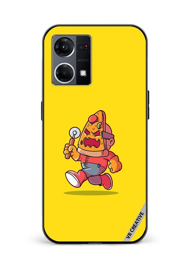 VR CREATIVE Protective Case Cover For Oppo Reno8 4G Pizza Killer Design Multicolour - Image 1