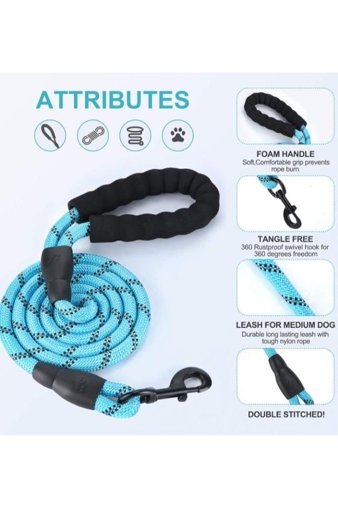 Heavy-Duty Rope Dog Leash Dubai Dogs Accessories with Soft Padded Handle & Reflective Threads – Durable, Tangle-Free Pet Lead for Medium & Large Dogs (Multiple Colors) - Image 2