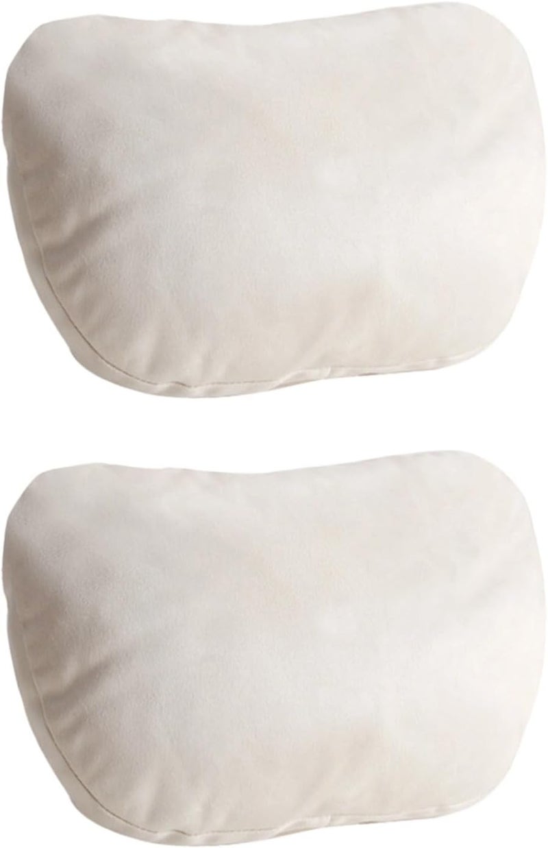 Pillows Car 2 Driving Seat Neck Beige Suede, Front Headrest, Support and Comfort Long Drives Enhanced - Image 1