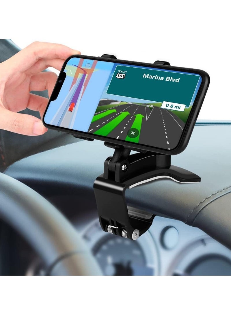 Non-Slip Car Phone Clip Holder Dashboard Cellphone Mount HUD Mobile Phone Holder for Car Compatible for iPhone 13 12 11 Pro Max XS XR SE X 8 7 6 Plus 6S,Samsung Galaxy S20 S10 S9 S8 Plus Note 9 8 - Image 1
