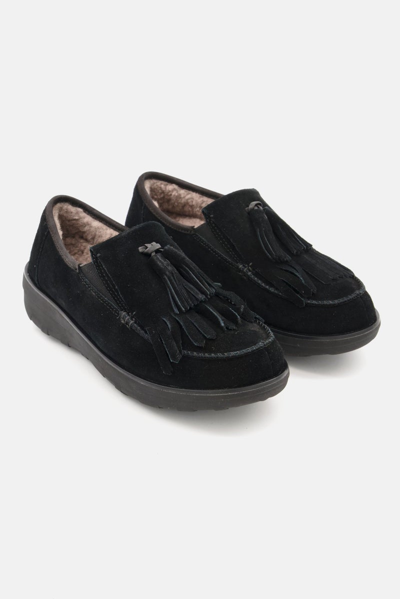 FitFlop Women Slip On Fringe Loafer, Black - Image 1